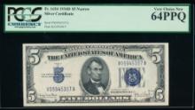 1934D $5 Silver Certificate PCGS 64PPQ