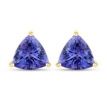 14KT Yellow Gold 3.48ctw Tanzanite Earrings