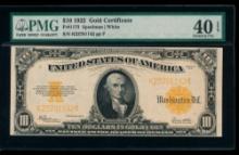 1922 $10 Gold Certificate PMG 40EPQ