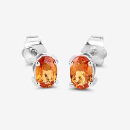 14KT White Gold 1.10ctw Orange Sapphire Earrings