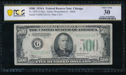 1934A $500 Chicago FRN PCGS 30