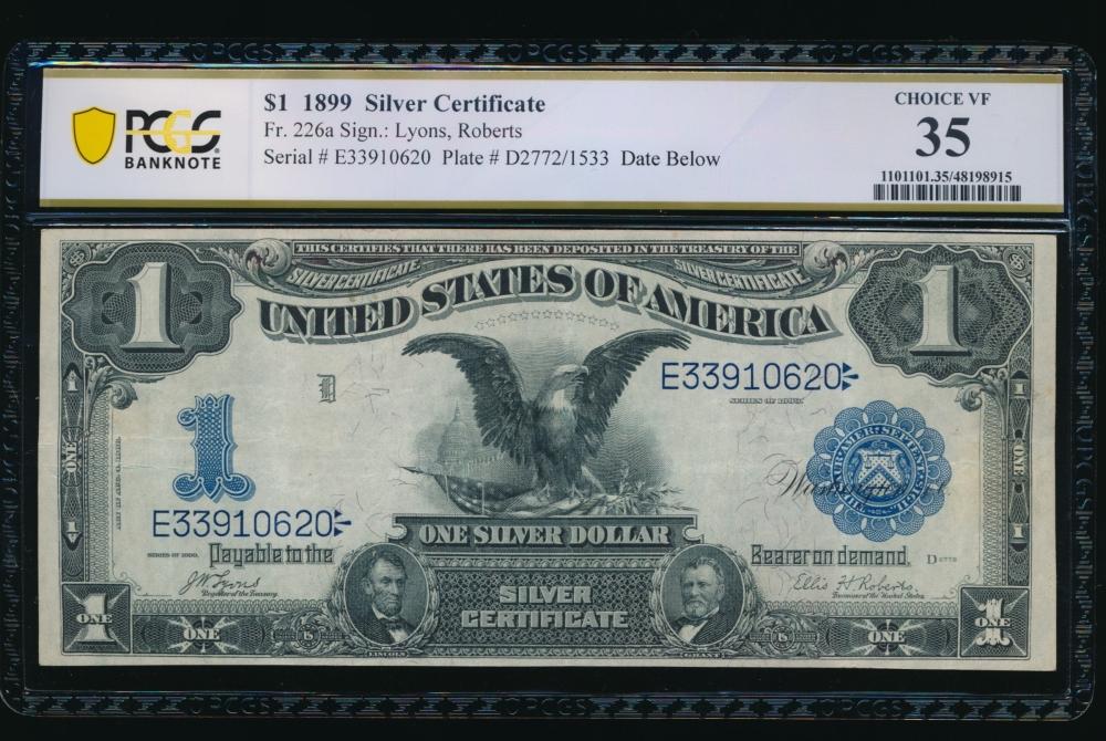 1899 $1 Black Eagle Silver Certificate PCGS 35