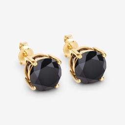 14KT Yellow Gold 3.24ctw Black Diamond Earrings