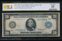 1914 $20 Kansas City FRN PCGS 25