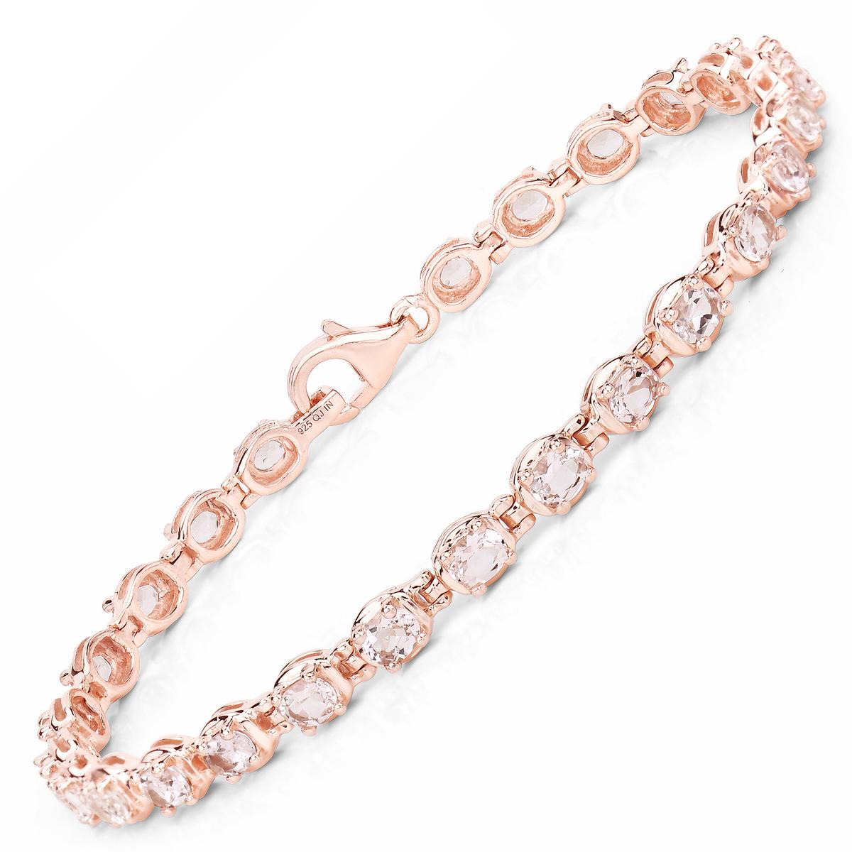 Plated 14KT Rose Gold 3.90ctw Morganite Bracelet