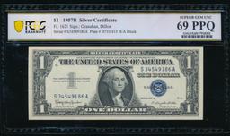 1957B $1 Silver Certificate PCGS 69PPQ