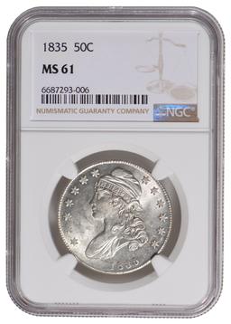 1835 Capped Bust Half Dollar NGC MS61