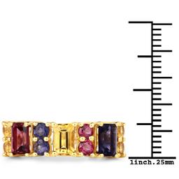 Plated 14KT Yellow Gold 2.68ctw Multi Color Gemstone Ring