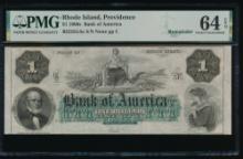 1860's $1 Providence RI Obsolete PMG 64EPQ