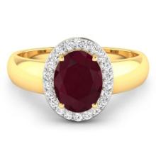 14KT Yellow Gold 2.3ct Ruby and Diamond Ring