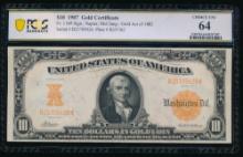 1907 $10 Gold Certificate PCGS 64