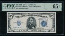 1934 $5 STAR Silver Certificate PMG 65EPQ