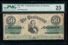 1861 $50 T-16 Confederate PMG 25