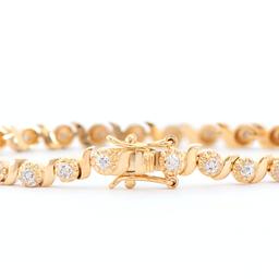 Plated 18KT Yellow Gold 0.30ctw Diamond Bracelet