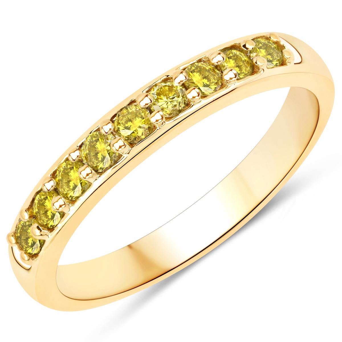 14KT Yellow Gold 0.35ctw Yellow Diamond Ring