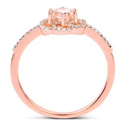 14KT Rose Gold 0.54ctw Morganite and White Diamond Ring