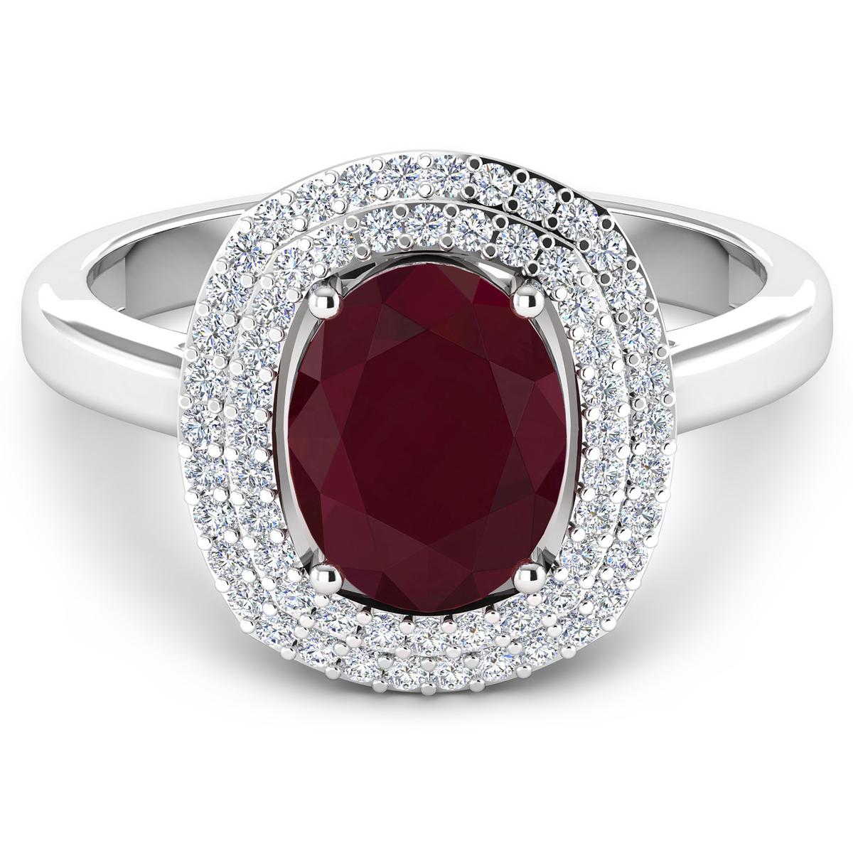 14KT White Gold 2.30ct Ruby and Diamond Ring