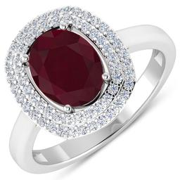 14KT White Gold 2.30ct Ruby and Diamond Ring