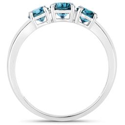 14KT White Gold 1.03ctw Blue Diamond Ring