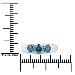 14KT White Gold 1.03ctw Blue Diamond Ring