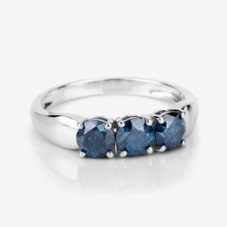 14KT White Gold 1.15ctw Blue Diamond Ring