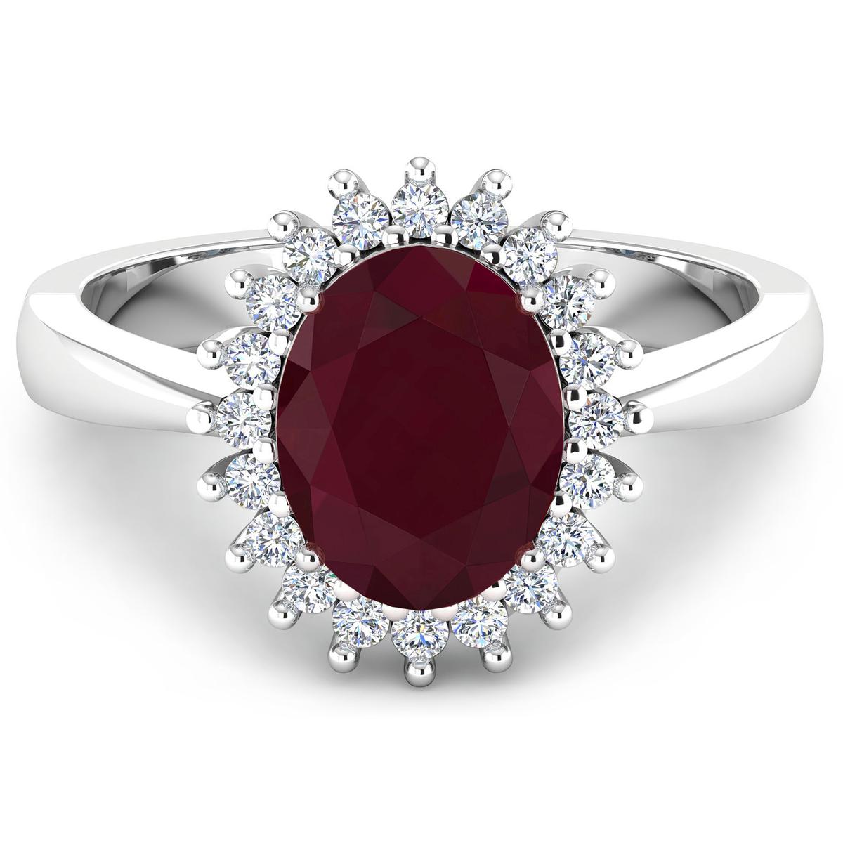 14KT White Gold 1.50ct Ruby and Diamond Ring