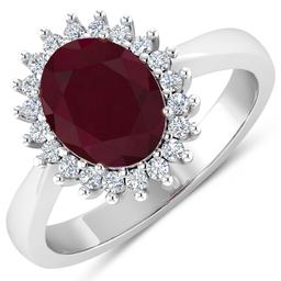 14KT White Gold 1.50ct Ruby and Diamond Ring