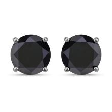 14KT White Gold 3.24ctw Black Diamond Earrings