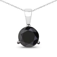 14KT White Gold 2.45ctw Black Diamond Pendant