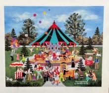 Jane Wooster Scott Clowning Around Hand Signed Limited Edition Lithograph