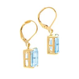 Plated 18KT Yellow Gold 10.05ctw Blue Topaz Earrings