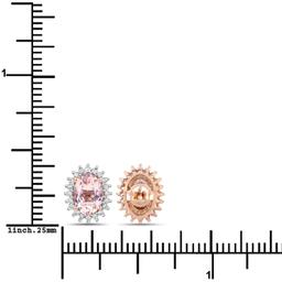 14KT Rose Gold 1.61ctw Morganite and White Diamond Earrings