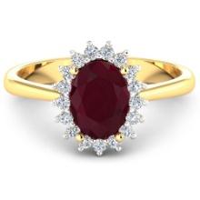 14KT Yellow Gold 2.30ct Ruby and Diamond Ring