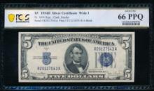 1934D $5 Silver Certificate PCGS 66PPQ