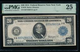 1914 $20 New York FRN PMG 25