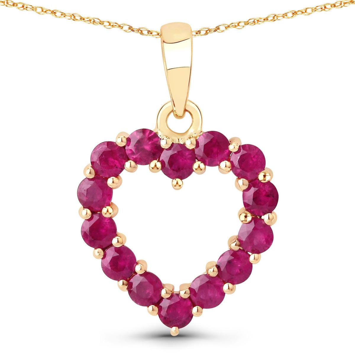 10KT Yellow Gold 0.43ctw Ruby  Pendant