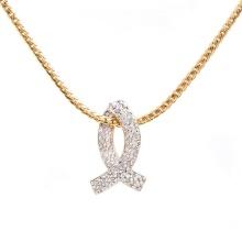 Plated 18KT Yellow Gold 0.45ctw Diamond Pendant with Chain