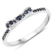 14KT White Gold 0.31ctw Blue Sapphire Ring