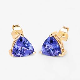 14KT Yellow Gold 3.48ctw Tanzanite Earrings