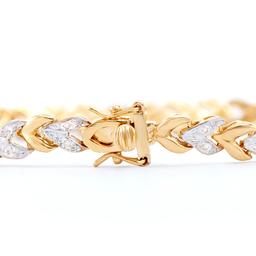 Plated 18KT Yellow Gold Diamond Bracelet