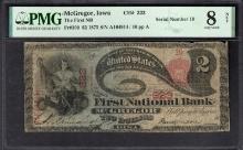 1875 $2 Lazy Deuce McGregor IA National PMG 8NET