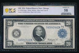 1914 $20 Chicago FRN PCGS 58
