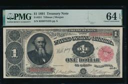 1891 $1 Treasury Note PCGS 64EPQ