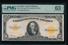 1922 $10 Gold Certificate PMG 63EPQ