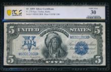 1899 $5 Chief Silver Certificate PCGS 30