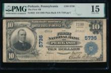 1902 $10 Perkasie PA National PMG 15