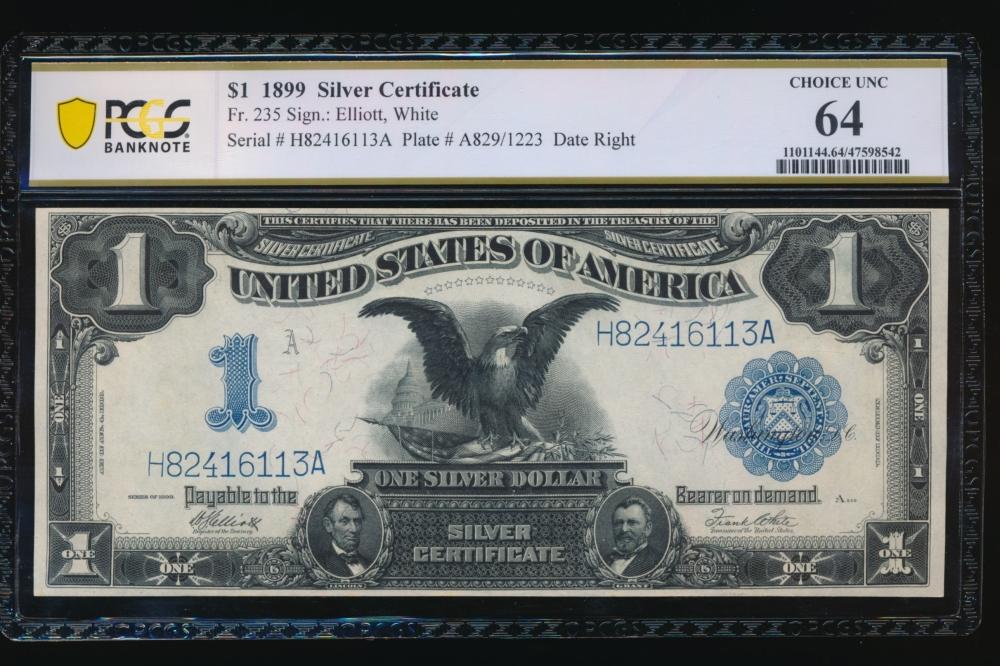 1899 $1 Black Eagle Silver Certificate PCGS 64