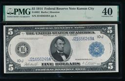 1914 $5 Kansas City FRN PMG 40