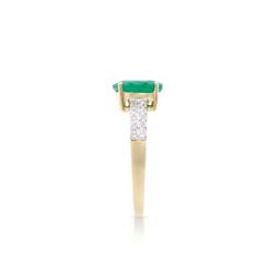 14KT Yellow Gold 1.55ct Emerald and Diamond Ring