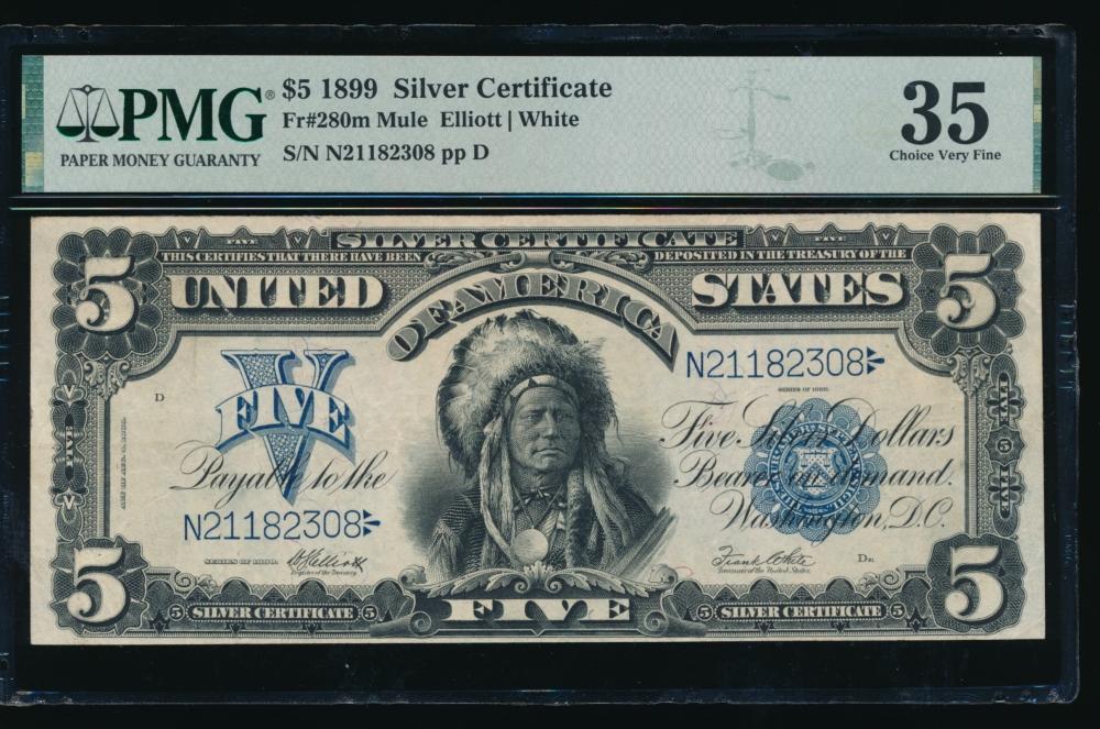 1899 $5 Chief Silver Certificate PMG 35